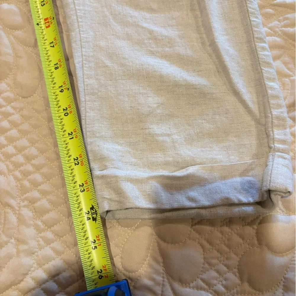 Banana Republic Women's Linen cotton Cropped cuffed pants size 10